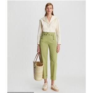 Tory Burch Sailor Pants Wide‎ Leg Green Size 2